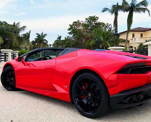 Rent Lamborghini Huracan Spyder Red in Miami 2