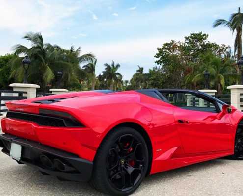 Rent Lamborghini Huracan Spyder Red in Miami 3