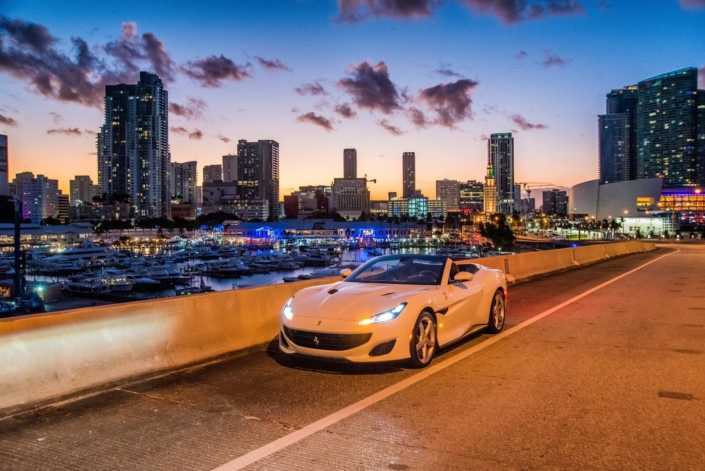Ferrari portofino Spyder 2019 White rent in Miami