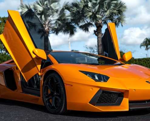 Lamborghini Aventador Orange in Miami Lamborghini Aventador Orange in Miami