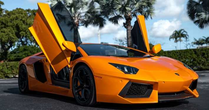 Lamborghini Aventador Orange in Miami
