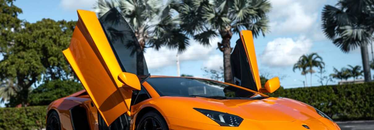 Lamborghini Aventador Orange in Miami 1
