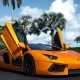 Lamborghini Aventador Orange in Miami 1
