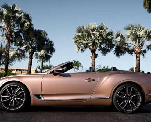 Rent Bentley GTC Mulliner Gold in Miami