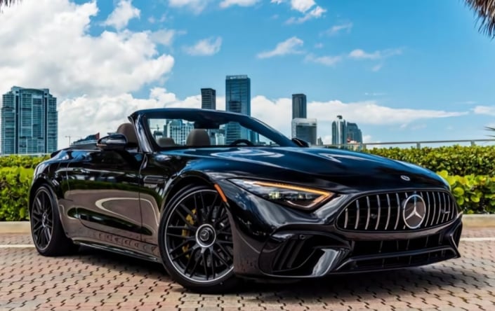Rent a Mercedes-Benz SL Black 2022 Rental in Miami