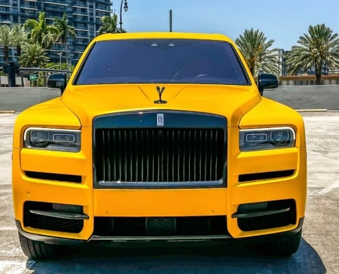 Yellow Rolls-Royce Cullinan Rental in Miami