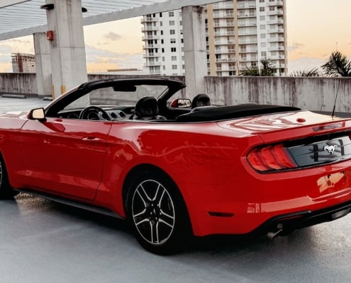 Ford Mustang Red Rental 150$ Per Day Miami