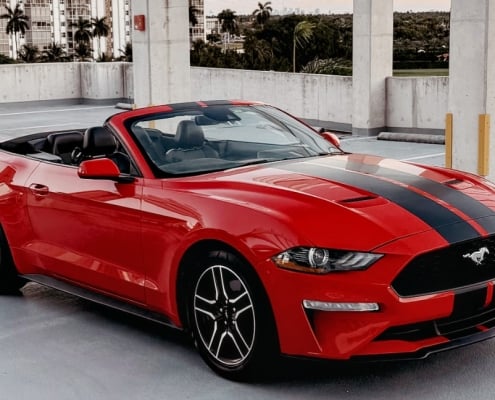 Ford Mustang Red Rental in Miami