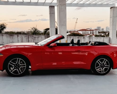 Ford Mustang Red Rental 150$ Per Day Miami