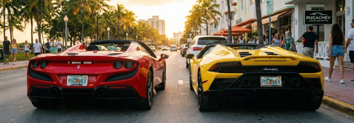 Top 5 Convertibles to Rent in Miami: Ferrari vs Lamborghini 2