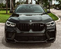 Graphite BMW X6 M Competition — front grille and headlights