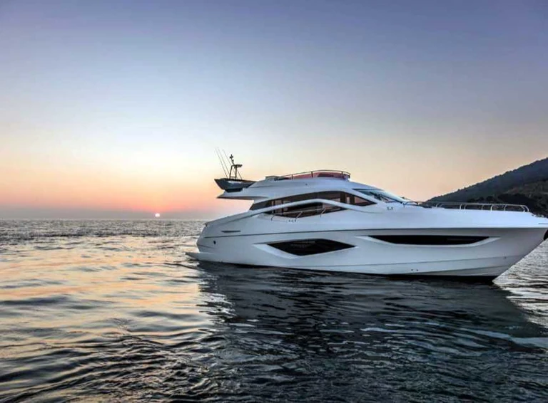 Numarine 65 yacht at sunset