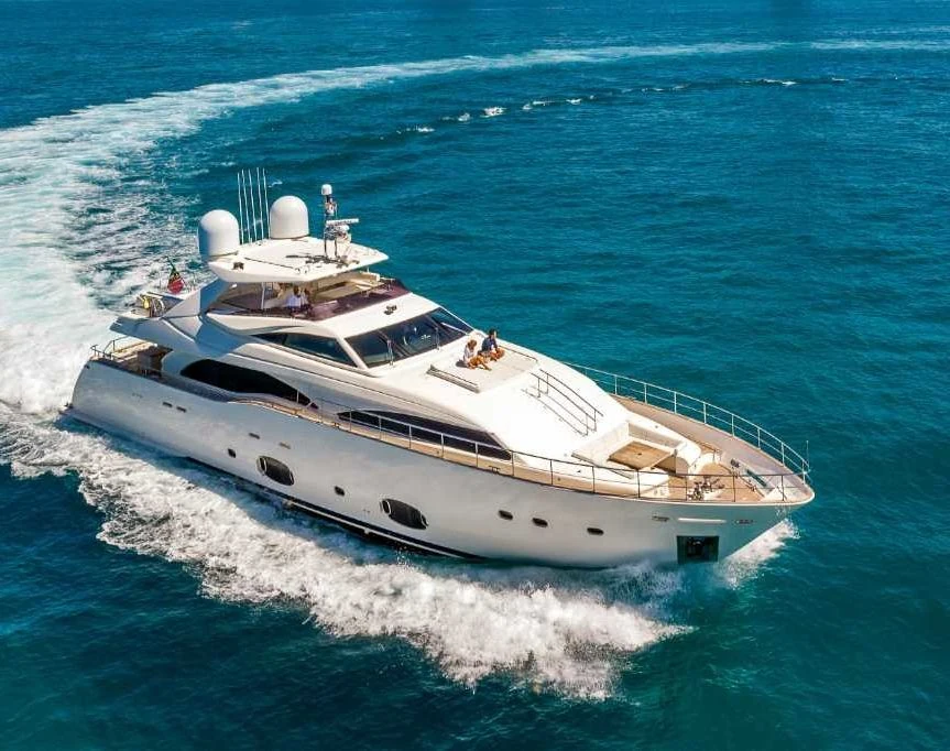 Ferretti 97 yacht viewed from above