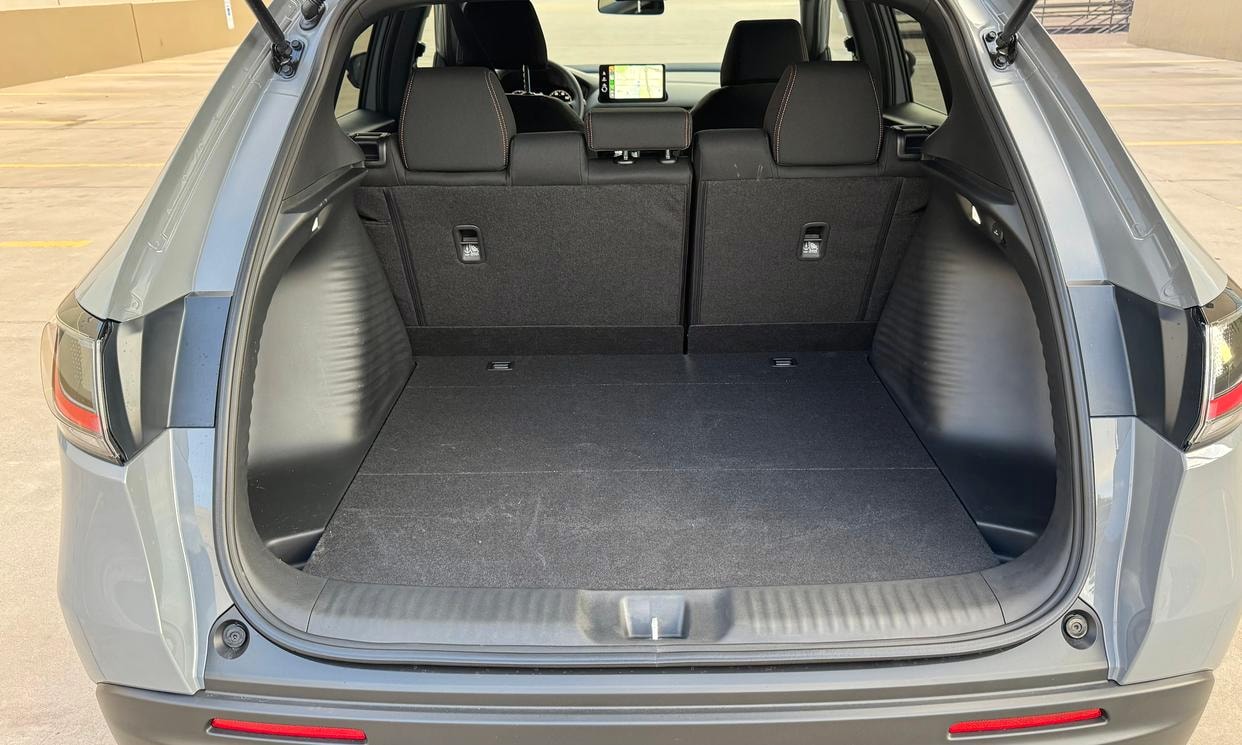 Open cargo area of the gray Honda HR-V Sport