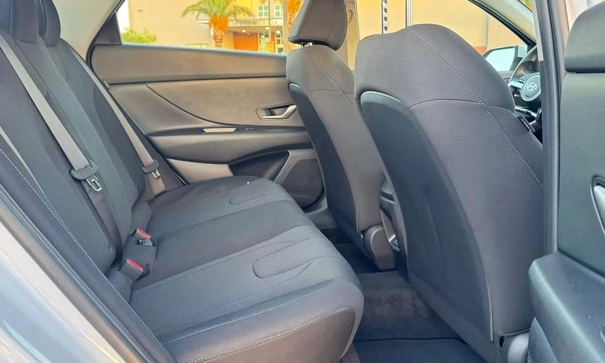 Passenger seating in the white Hyundai Elantra SE