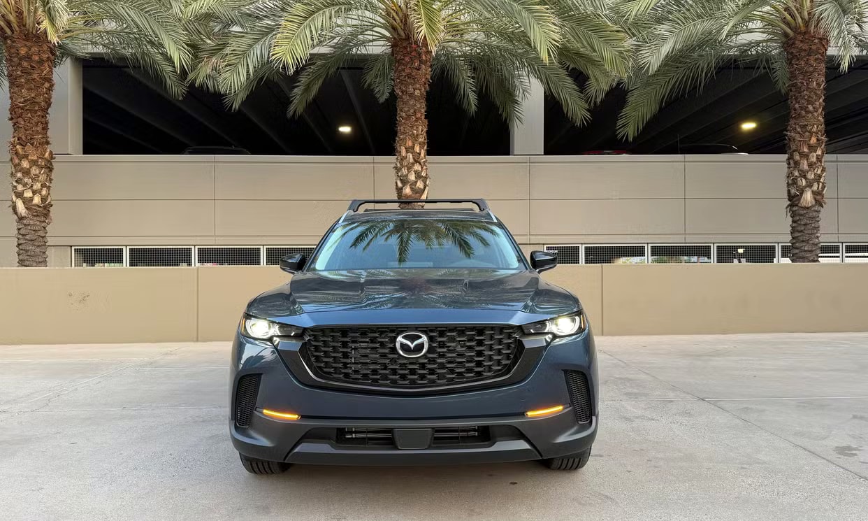 Front view of the blue Mazda CX-50 2.5 S Select