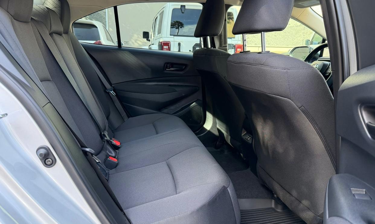 Passenger seating in the silver Toyota Corolla LE