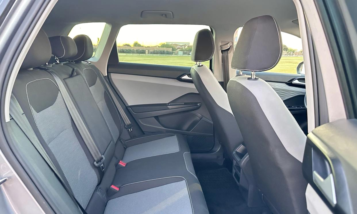 Passenger seating in the silver Volkswagen Taos S