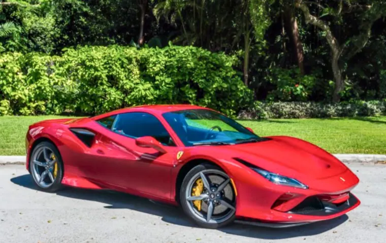 Ferrari F8 Tributo Red from the Pugachev Miami rental fleet