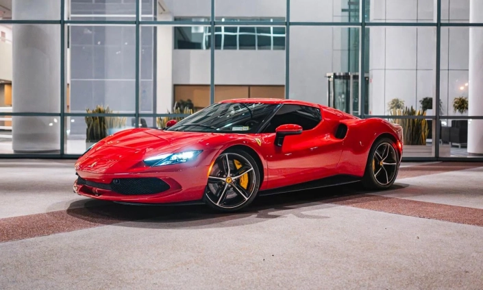 Ferrari 296 GTB — Red, front three-quarter view