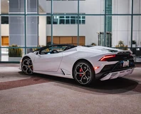Lamborghini Huracan EVO Spyder — White, rear three-quarter view