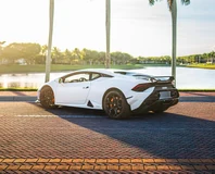 Lamborghini Huracan Tecnica — White, rear three-quarter view