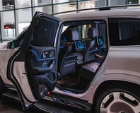 Mercedes-Maybach GLS 600 — White, rear passenger seating