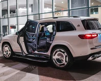 Mercedes-Maybach GLS 600 — White, rear three-quarter view