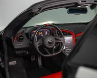 McLaren 720S Spider — White, black and red seats