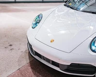 Porsche 911 Carrera Cabriolet — White, hood and headlight detail